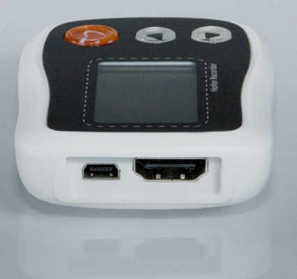 White Mobile Holter ECG Monitoring Device With LED Holter Recorder