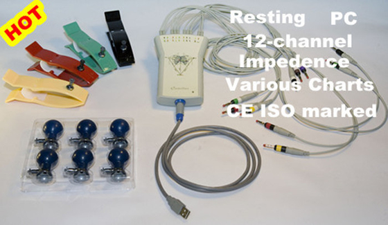 12 Channel Hand Held Rest PC ECG Machine , Vector ECG Workstation