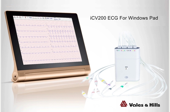 Wireless pc based resting ecg Device Bluetooth For Winpad iCV200