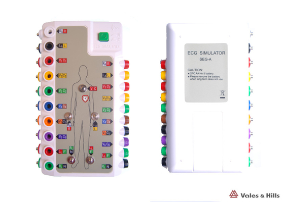 ABS پلاستیک ECG شبیه ساز سفید آشکارساز برای IOS بی سیم بلوتوث اتصال