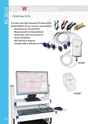 12 کانال دستی ECG ماشین 12 کانال قابل حمل با کابل USB