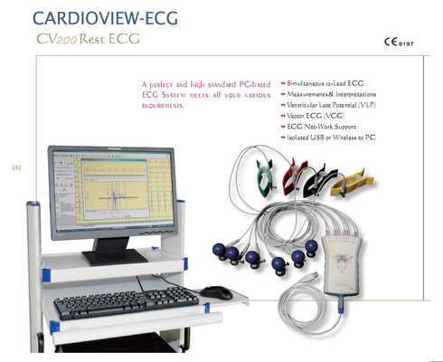 ماشین حساب ECG دیجیتال EKG 12 کانال اتوماتیک مانیتور مانیتورینگ برای ویندوز